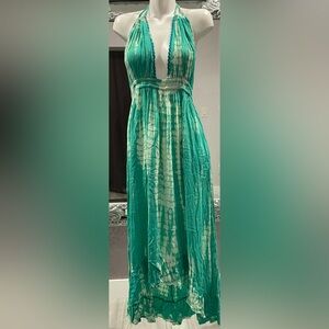 Raviya Green Tie-Dye High Low Dress
